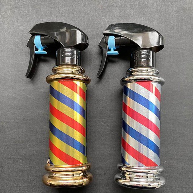 Baohd Bouteille de Pulvérisation Multifonctionnelle pour Barbier Rayures Rétro pour Salon Studio Doré