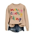 thumbnail image 6 of XIAOCHA Christmas Crew Neck Sweatshirt for Women Loose Colorful Letter Pullover Tops Casual Holiday Parties Sweatshirts, 6 of 6