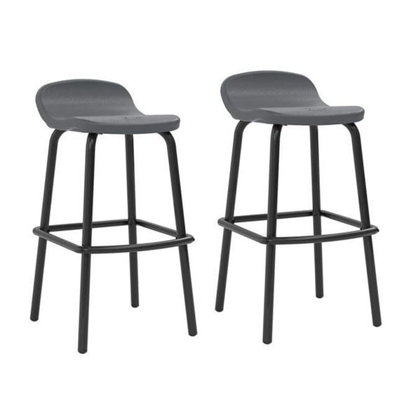 Steel Bar Chair Set, Gray - 2 Piece
