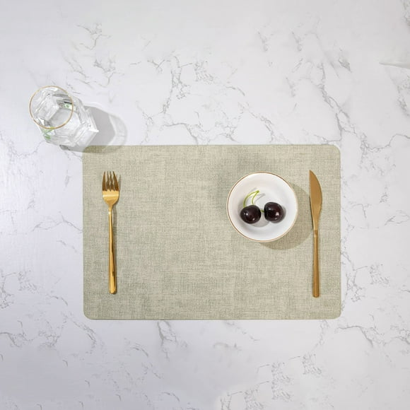 Camino De Mesa De Cuero, Mantel Individual De Doble Cara, Tapete Aislante Térmico De Estilo Occidental, Material De Pu Para Mesa De Comedor.,Vsgery
