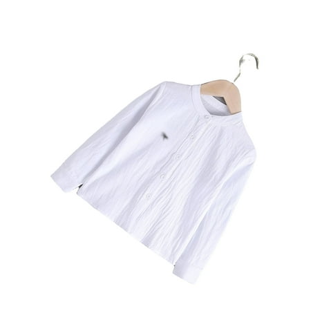 

Casual Stand Collar Shirt Long Sleeve White Toddler Boy Shirts ( Boy s)