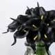 thumbnail image 5 of Ramo de novia artificial de 13.5 pulgadas con 10 flores negras de Halloween, calas de tacto auténtico, ideal for bodas y decoración del hogar., 5 of 7