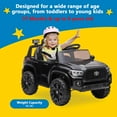 thumbnail image 5 of Licensed Toyota Tundra 12V Kids Ride On Truck Car with Remote Control, Battery Power Electric Ride on Toys with Spring Suspension, LED Headlights, 2 Speed, Music, for Boys & Girls, Black, 5 of 6