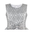 thumbnail image 4 of Girls Dress Gray Bow Tie Jacquard Fit And Flare Princess 8, 4 of 7