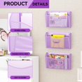 thumbnail image 4 of Organizador de pared GDINDINFAN de malla con 3 compartimentos, color morado, 4 of 7