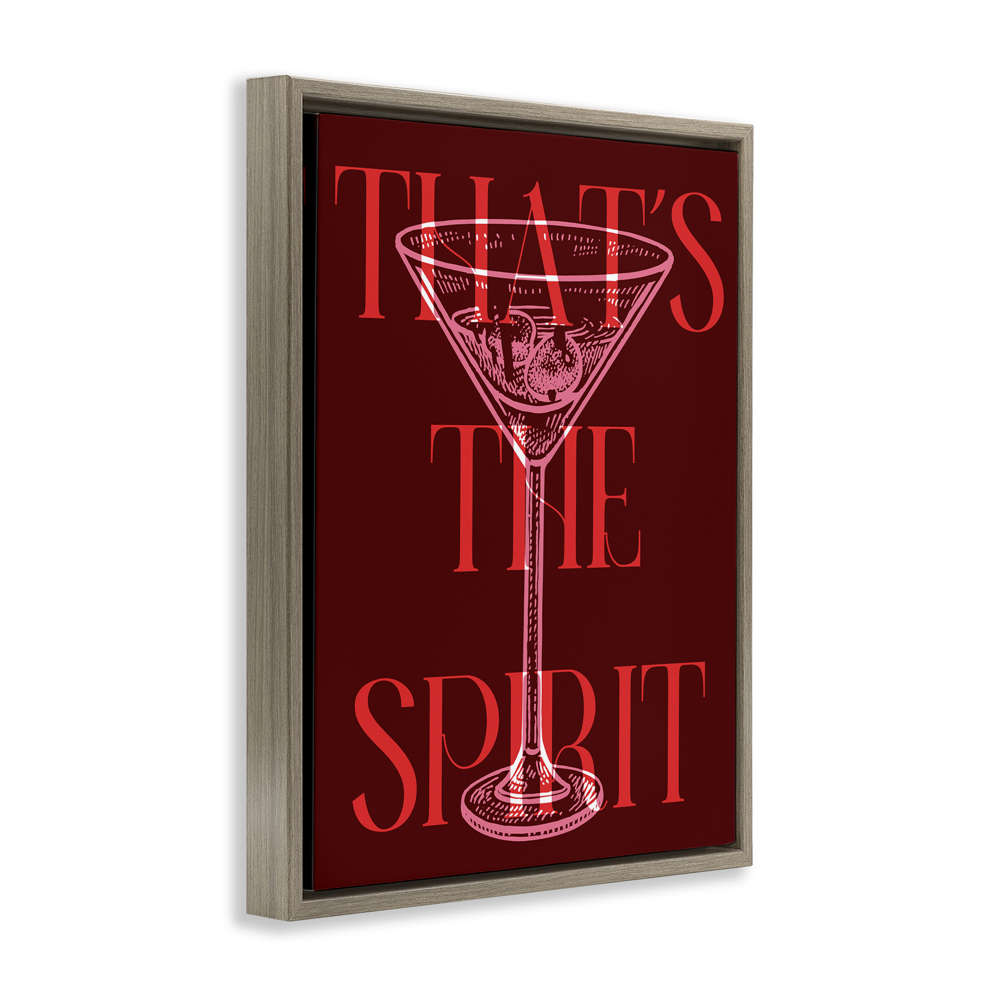 Stupell Industries That's The Spirit Martini Food & Beverage Painting Brown Floater Framed Art Print Wall Art, 25 x 31