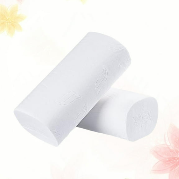 OUNONA Soft and Safe Coreless Toilet Paper for Home Use Made of Wood Pulp White 10pcs