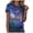 Blue, variant on Women T Shirts Galaxy Starry Sky Print Short Sleeve Tee Loose Tee Regular Tops Summer Casual Blouses