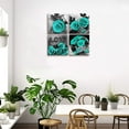 thumbnail image 3 of AMCART Teal Rose Flowers Canvas Prints Black and White Wall Art Turquoise Floral Pictures for Home Bedroom Bathroom Decoration, 3 of 6