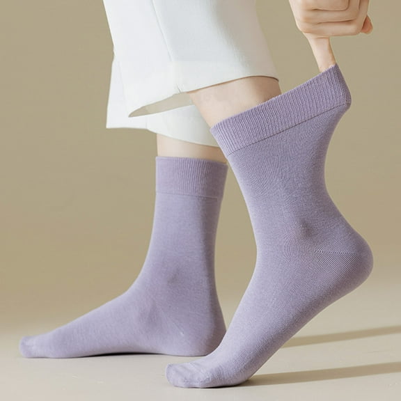 Yesbay 3 Pairs Women Socks Breathable Mid-tube Socks High Elasticity Warm Anti-slip No Odor Lady Sports Socks