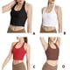 thumbnail image 5 of Minnieouse Ropa interior Inalámbrico Seguro La correa para el cuello Copa completa Carpeta de pecho delgada Sujetadores de vendaje de compresión Correr Camisetas sin mangas Blanco S Minnieouse AP017054-02, 5 of 6