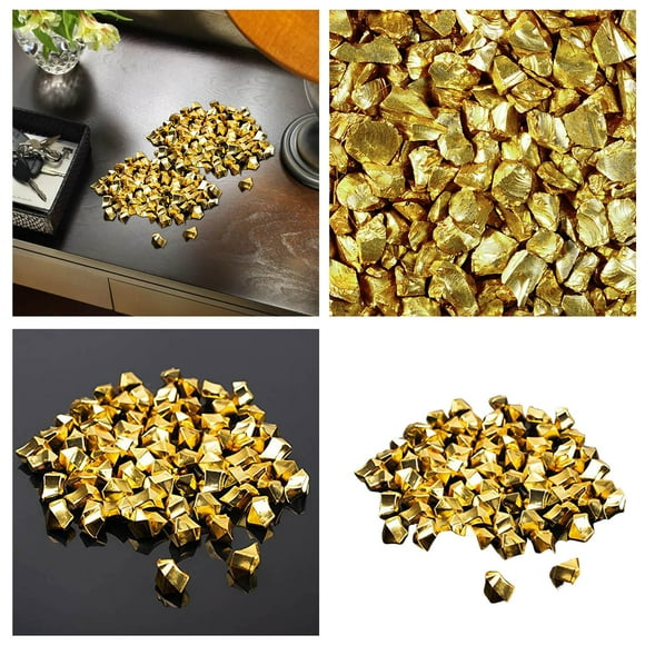 Xuewenshw Electroplating Decorative Stone Imitation Gold Block Electroplating Gold Stone DIY Material Decorative Decoration Stepping Stones for Kids
