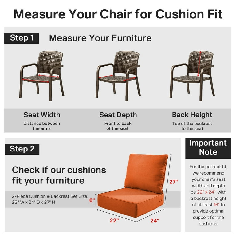 Bellefurn Luxury Outdoor Deep Seat Cushion 22 X 24 X inch for - Main Image