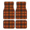 thumbnail image 1 of Honeii Halloween Tartan Plaid Print Car Foot Mat Four-Piece Set - Front & Rear Universal Car Floor Mats for SUVs, Trucks, Sedans, 1 of 7