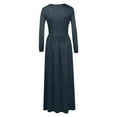 thumbnail image 6 of LLYwey Business Dresses for Women 2024 Casual Long Sleeve Plus Size Loose Plain Pockets Long Maxi Dress New Casual Dresses Dark Gray S, 6 of 6