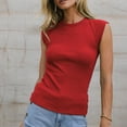 thumbnail image 2 of Summer Tops for Women Cap Sleeve Slim Ribbed Knit Basic Casual Sleeveless Tank Top, 2 of 6
