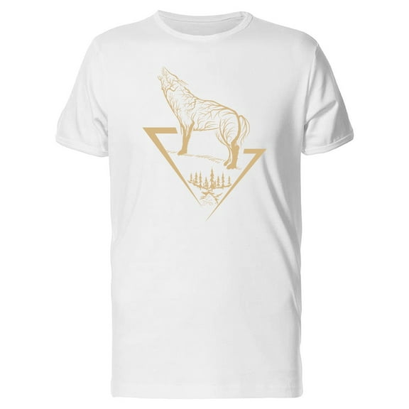 Golden Howling Animal Wolf Tee Men's -Image by Shutterstock