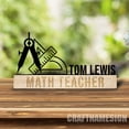 thumbnail image 3 of Craftnamesign Custom Wooden Math Teacher Desk Name Plate, Mathematician Metal Nameplate for desk, 3 of 5