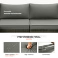 thumbnail image 6 of HOMREST 14 Pieces Outdoor Patio Furniture Set with 44" Propane Fire Pit Table, PE Rattan Sectional Sofa Conversation Set w/Adjustable Bracket, Wood Coffee Table for Backyard (Grey), 6 of 11