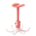 thumbnail image 1 of Gancho de pared para cocina, sin rastro, 360 grados, sin perforaciones, con 6 ganchos, para colgar utensilios de cocina, color rosa, 1 of 5