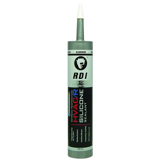 Red Devil 089650 Extreme Temperature HVAC/R Silicone Sealant, 280 ml, Aluminum