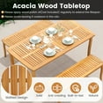 thumbnail image 5 of Gymax 63'' Outdoor Dining Table w/ Umbrella Hole Slatted Tabletop for Backyard, 5 of 10