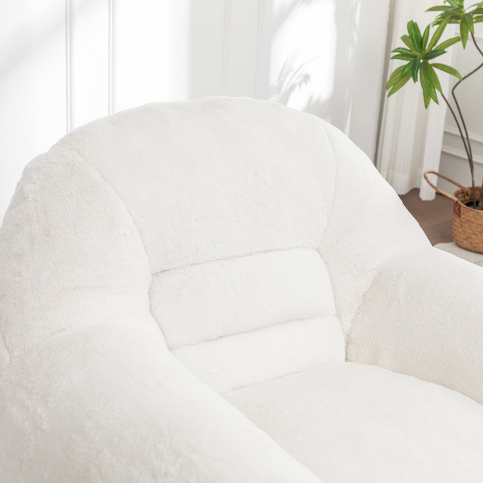 Jopath Bean Bag Chair, Comfy Bean Bag Sofa Faux Fur Bean Bag Chair For Adults And Kids, Stuffed Floor Sofa For Living Room, Bedroom, Apartment