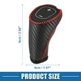 thumbnail image 5 of Unique Bargains Gear Shifting Knob Cover Trim for Chevy Equinox Faux Leather Carbon Fiber Pattern Black Red Stitches, 5 of 6