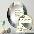 thumbnail image 3 of Designart "Grey Canal modern Reflections Bold" Abstract Round Wall Mirror - Architecture Oval Printed Decorative Oversized Mirror - Multiple Color Options, 3 of 4