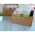 thumbnail image 2 of Kouboo La Jolla Rattan Organizing & Shelf Basket, Hand Woven Basket For Shelves, Foldable Cube Storage Baskets Bins, Pantry, Honey Brown, 2 of 4