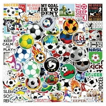 100Pcs Soccer Keep Calm and Play Stickers for Kids Gifts Water Bottle Cup Laptop Guitar Car Bike Skateboard Luggage Box Waterproof