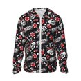 thumbnail image 1 of Balery Vintage Skull Casino Sudadera ligera de manga larga con capucha y protección solar UPF 50+ para hombre y mujer, ideal para pesca y running-Small, 1 of 7