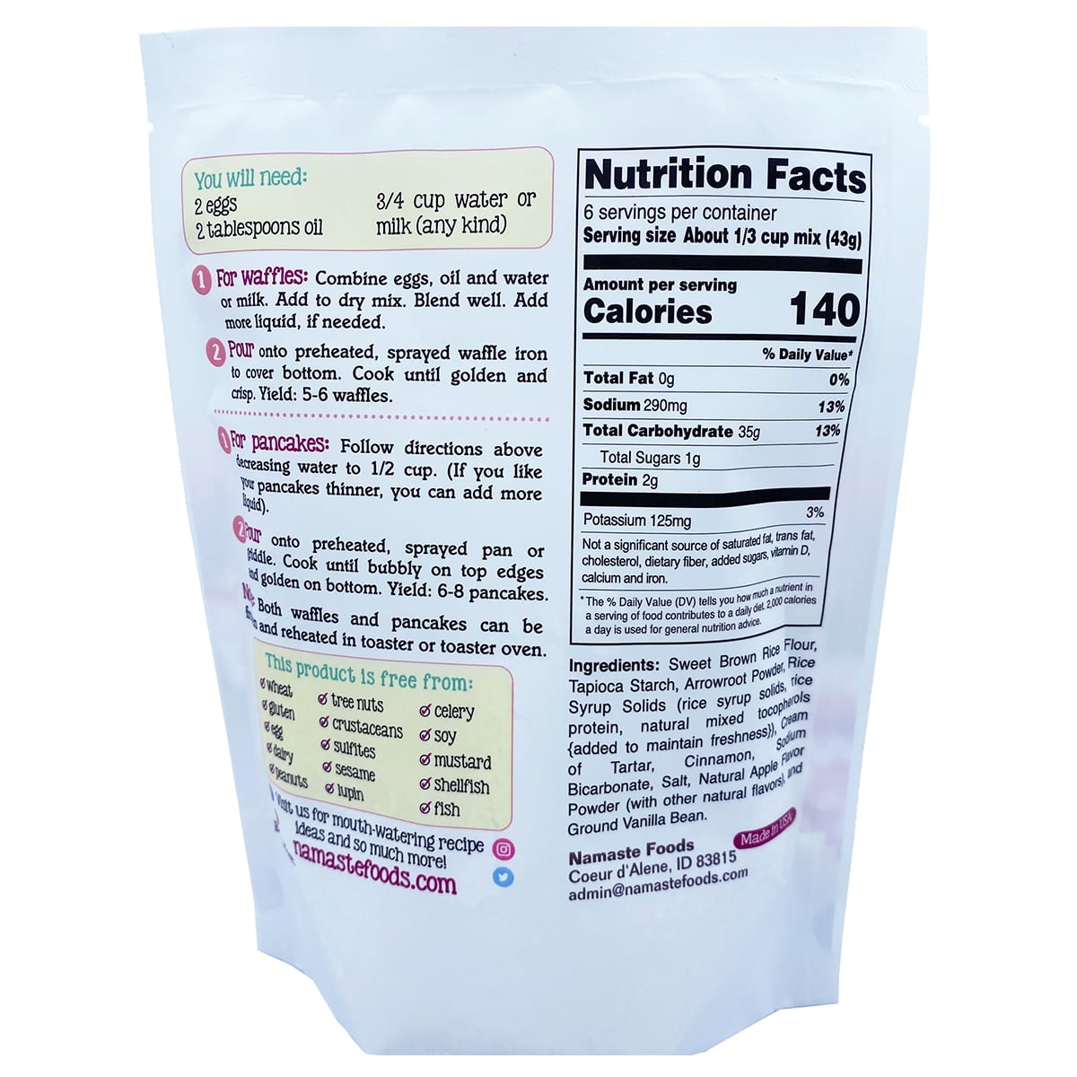 Gluten Free Apple Cinnamon Waffle & Pancake Mix, 9oz - Premium Baking Mix
