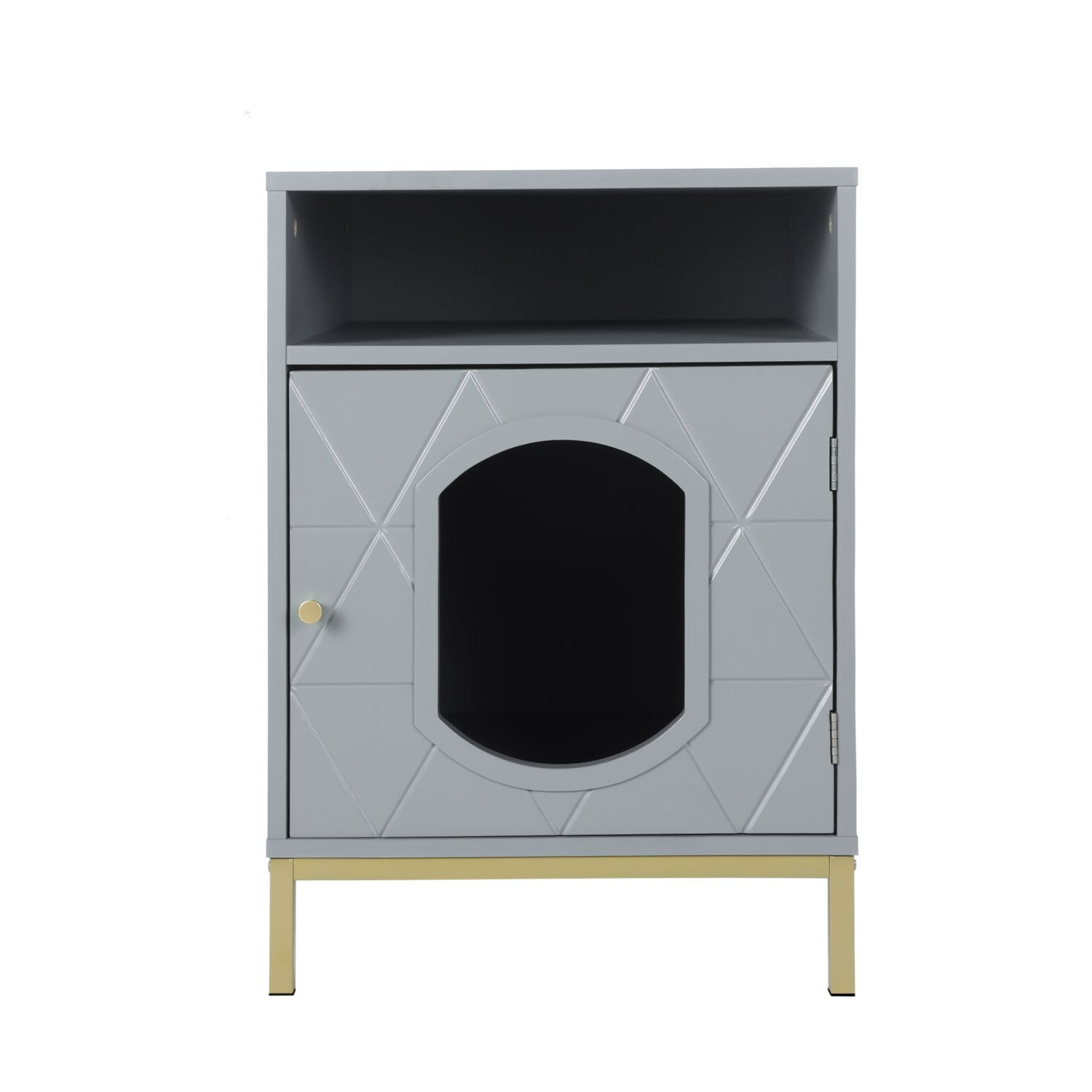 Pefilos Pet House in Enclosed Cat House for Litter Box Nightstands, Cat Washroom Hidden, Gray Pefilos Pet House in Enclosed Cat House for Litter Box Nightstands, Cat Washroom Hidden, Gray