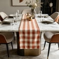 thumbnail image 4 of Linen Blend Checkered Tablecloth for Dining Table Indoor Outdoor Decoration, Rustic Farmhouse Table Runner for Wedding Party Banquet Home Decor, 4 of 5