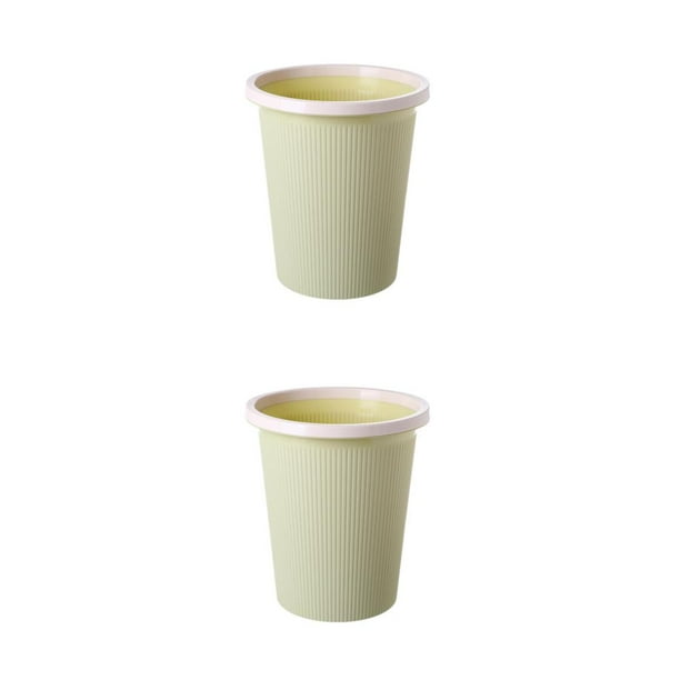Cubo de basura Bearachild práctico Único aplicado para una fácil eliminación Cesta de almacenamiento Cubo de almacenamiento Cesta de papel Verde Nórdico 27*31*19cm 2piezas
