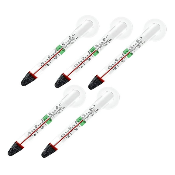 HIBIBUD 2026 New 5 Pieces Floating Aquarium Thermometer Double Layered Glass with Suction Cup for Fish Tank, Aquarium, Pond
