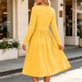 thumbnail image 3 of Livrdious Fall Dresses for Women Long Sleeve A Line Striped Dress Womens Casual Midi Flowy Dresses, 3 of 6