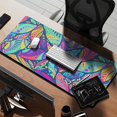 thumbnail image 2 of Long Mouse Pads for Desk,Blue Pioneer Flower and Leaf Pattern Desk Mats on Top Of Desks, Desk Mouse Pad Extra Large with 3mm Non-Slip Base and Stitched Edge for Gaming,Office,Work,Home 35.4"x15.7", 2 of 6