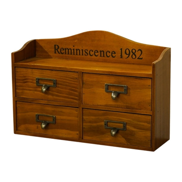 Organizador de cajones de madera, caja de almacenamiento, contenedor de organización de escritorio, caja de mesa o Marrón