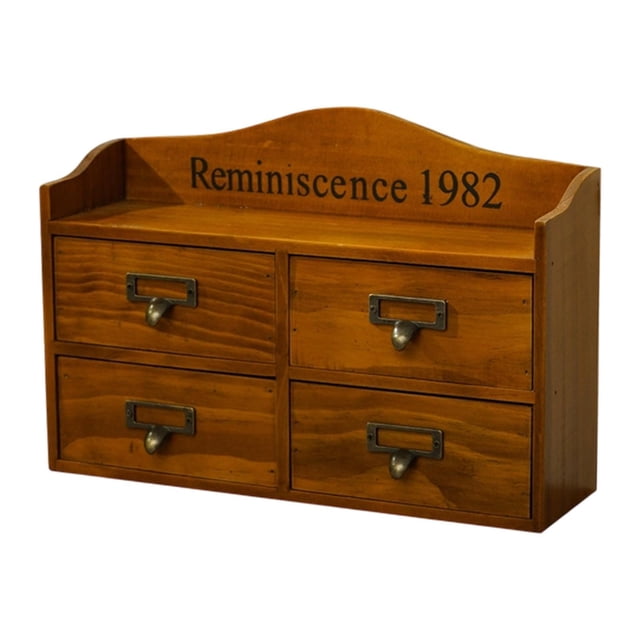 Organizador de cajones de madera, caja de almacenamiento, contenedor de organización de escritorio, caja de mesa o Marrón