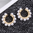 thumbnail image 4 of CIMAXIC Alloy Ear Clips Simple Fashionable Sweet Ear Clips Creative Bead Ear Clips for Woman (White),0.91"X0.87"X0.24", 4 of 4