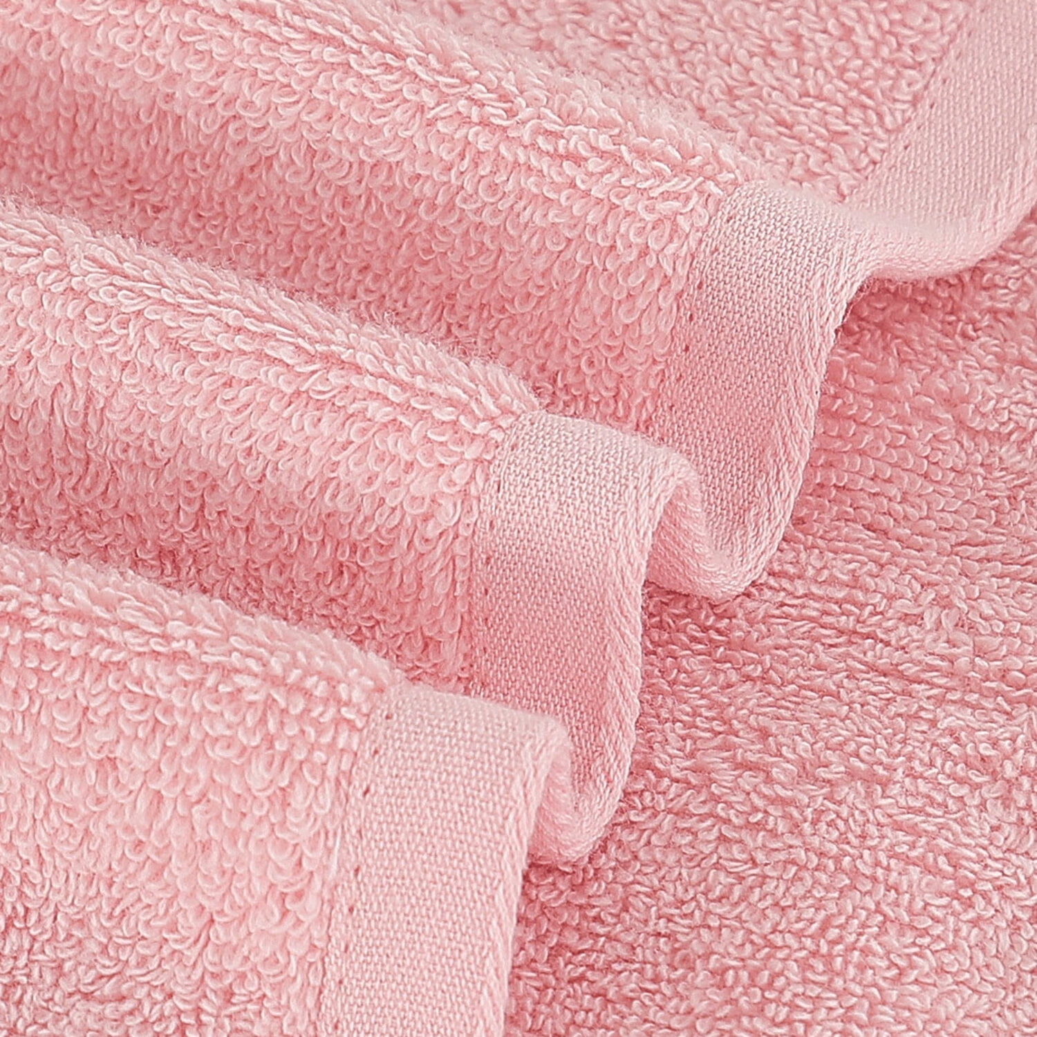 PiccoCasa Cotton 6 Pack Bath Towel Set Soft Absorbent Breathable Pink