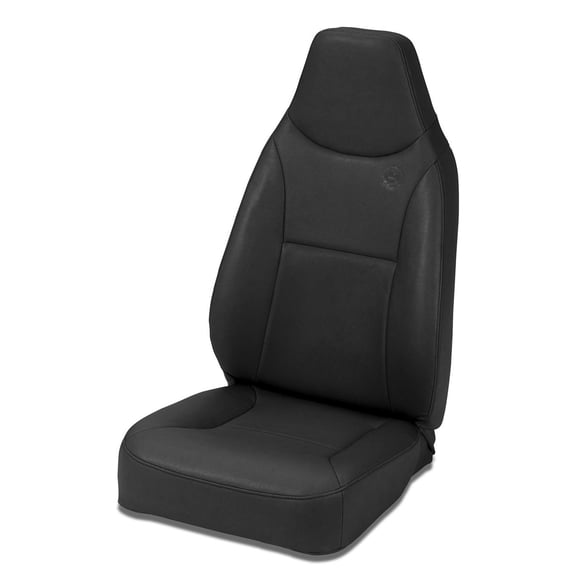 Bestop 39436-15 Seat Trailmax II Front; Non-Reclining; High back Bucket; Black Denim; Vinyl; Molded Headrest; Requires Seat Adapter Bracket Depending On Application Only If Listed