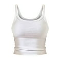 thumbnail image 5 of Bovemsi Women's Tanks & Camis Tank Tops Summer Fashion 2025 Workout Ribbed Sleeveless High Neck Beach Vacation Oufits Clothes White Camisole, 5 of 6