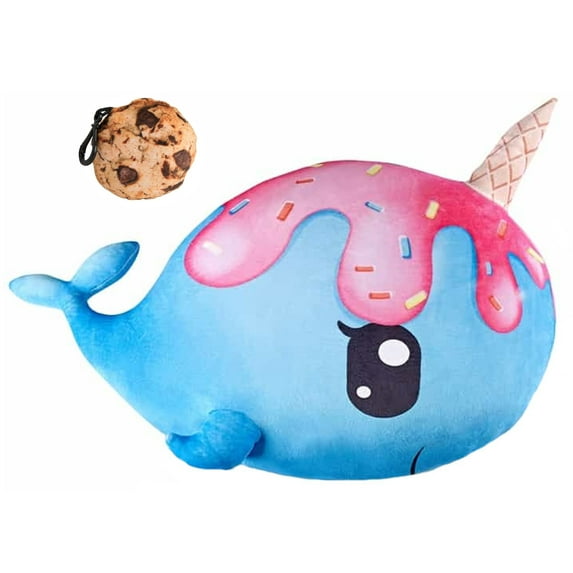 Narwhal Sprinkle Squishy Cloud Scented Pillow & Plush Cookie Clip Bundle Set - Free Shipping