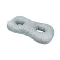 thumbnail image 2 of Protector de almohada con orificio para la oreja con 2 orificios, almohada de soporte suave para tapones para los oídos, Cuadrícula gris, 2 of 9