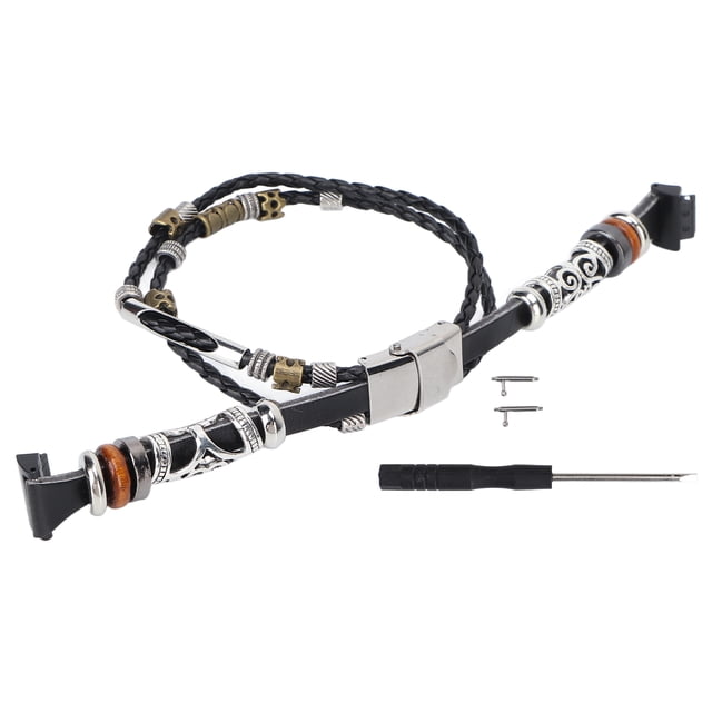Pulsera de cuentas de cuero Correa para la muñeca Reemplazo de pulsera trenzada retro para Fitbit Inspire