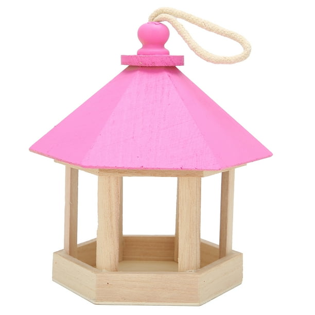 Comedero para pájaros de madera comedero para pájaros colgante de diseño hueco Material de madera de forma Hexagonal para comedero para pájaros de mascotas decoración de ANGGREK Otros