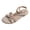 Rose Gold, variant on Women's Flat Sandals for Summer Beach Fashion Beaded Open Toe Lightweight Walking Shoes with Elastic Ankle Strap Silver Size 9.5